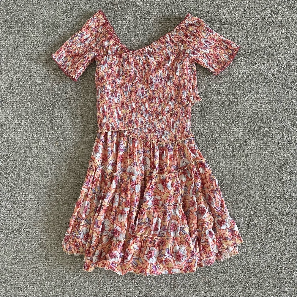Poupette St Barth 'Soledad' Smocked Floral Mini‎ Dress Size Small - Picture 6 of 8